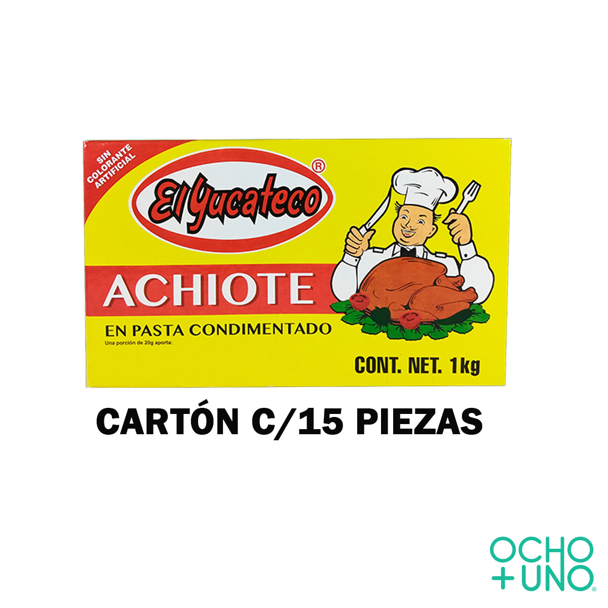 ACHIOTE EL YUCATECO 1 KG CARTON C/15 PZAS